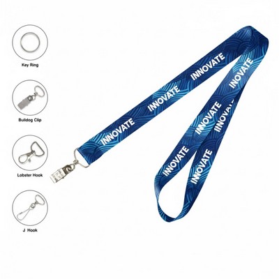 1'' Full Color Dye-Sublimated Polyester Lanyard